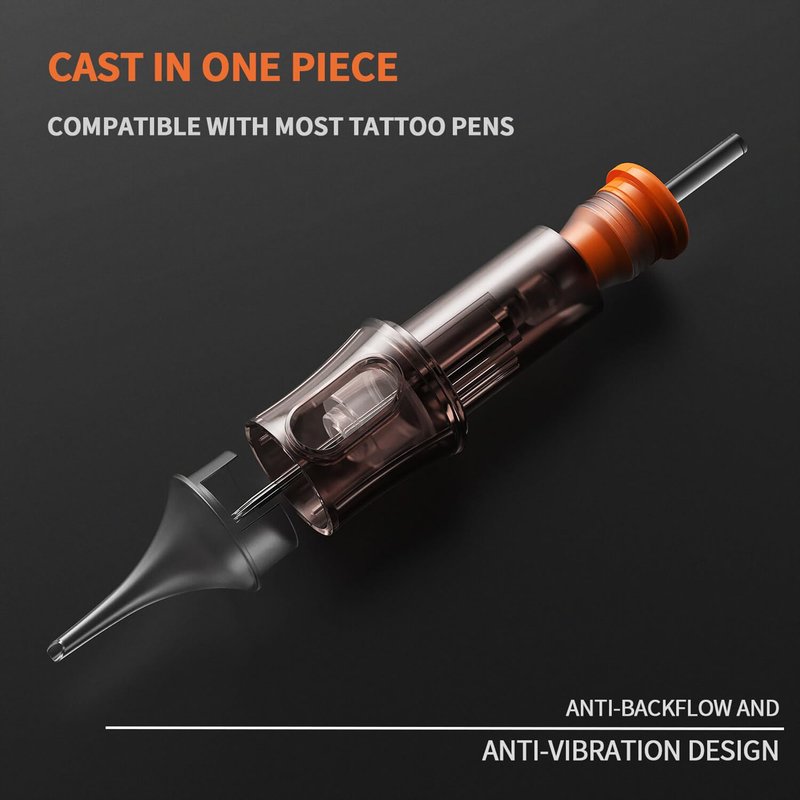 50 Assorted Tattoo Cartridge Needles Mixed Size 5 Pcs each of #10 Round Liner 3RL 5RL 7RL, #12 Round Liner Shader Curved Magnum 9RL 5RS 7RS 7RM 9RM 7M1 9M1 Pro Disposable Membrane Tattoo Needles