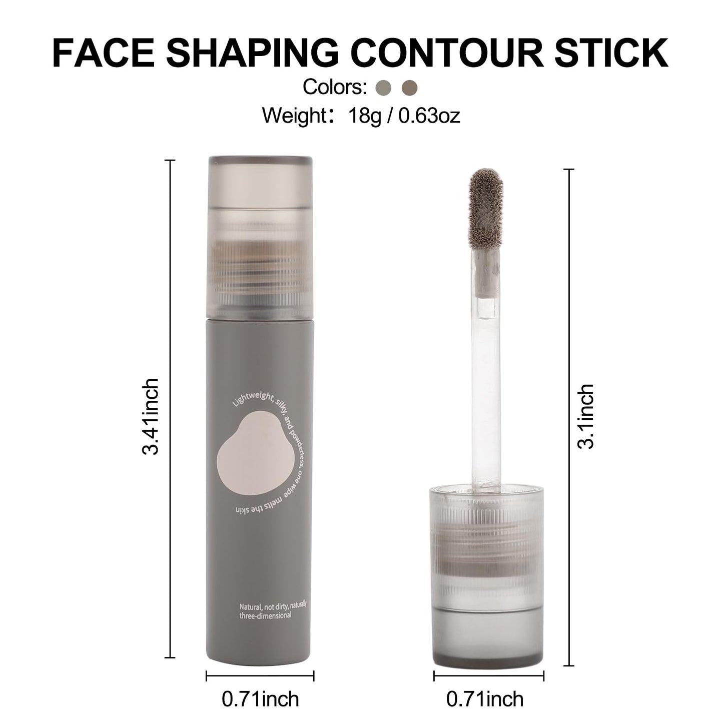 Erinde Cool Toned Liquid Contour Stick – Cold Grey Cream Bronzer for Sculpted Look, Lightweight Blendable Matte Finish, Long Lasting Liquid Contouring Makeup, Vegan & Cruelty-Free, 102