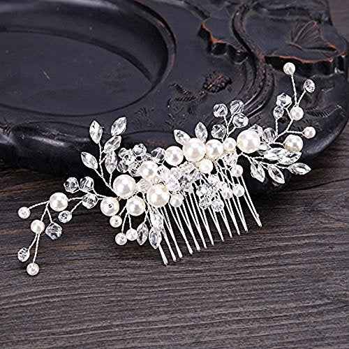 Urberry Bridal Flower Side Hair Clips Pearl Bridal Headpiece Wedding Accessories