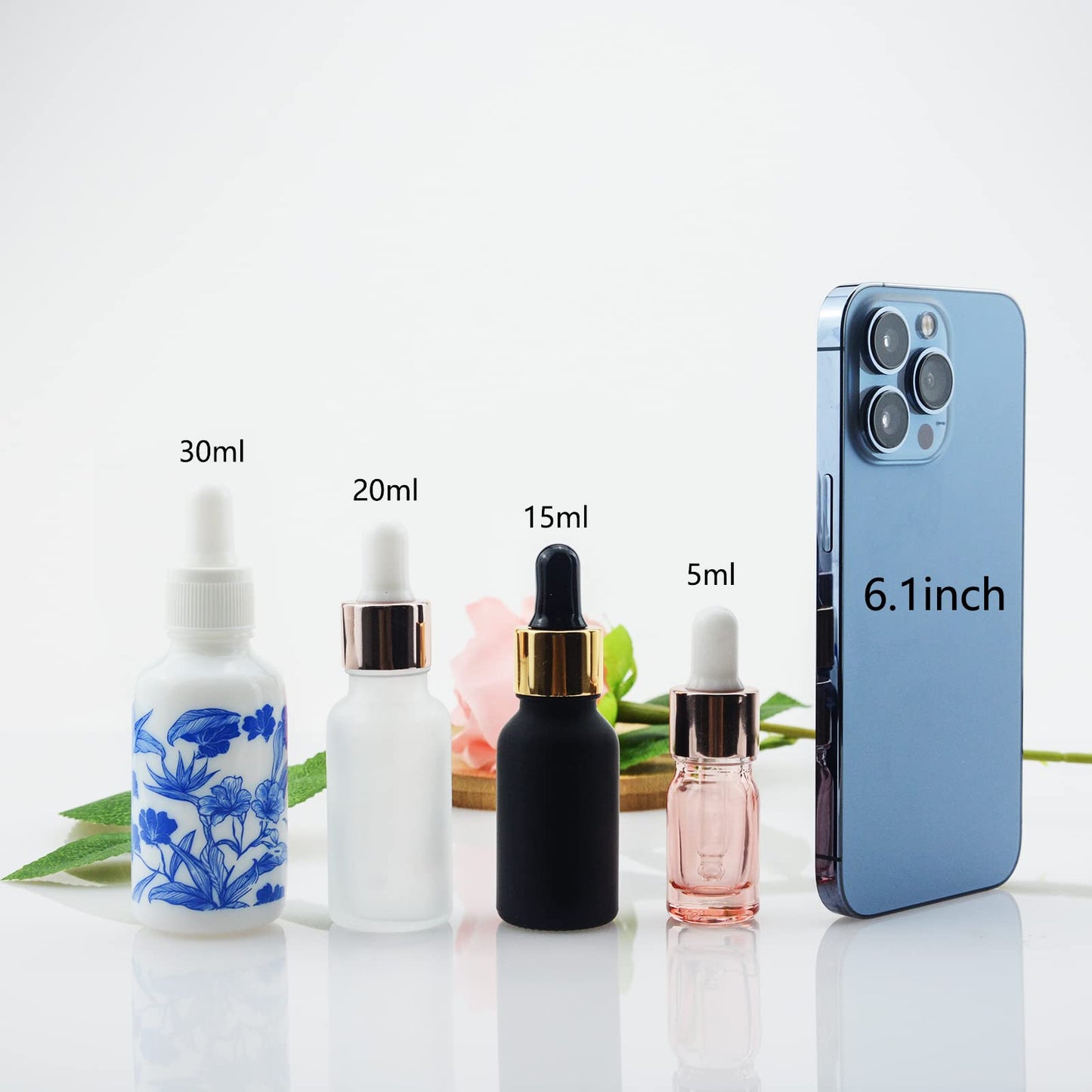 Wwolife 10 PCS 1/2oz (15ml) Black Frosted Glass Dropper Bottles Perfume Aromatherapy Cosmetic Container Essential Oils Sample Mini Empty Dropper Bottles with Funnel Include