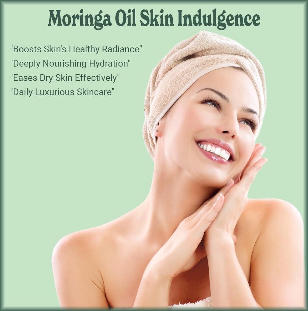 Moringa Oil - Organic Cold-Pressed Oil for Skin & Hair | 16 oz Nutrient-Rich Formula