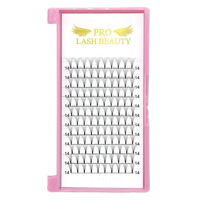 Premade Volume Eyelash Extensions 5D-C-0.10-14 Short Stem Premade Fans Eyelash Extensions 9 to 20 mm Pre made Lash Fans 3D 5D 7D Volume Lash Extensions .07 .10 C D Curl(5D-C-0.10,14mm)