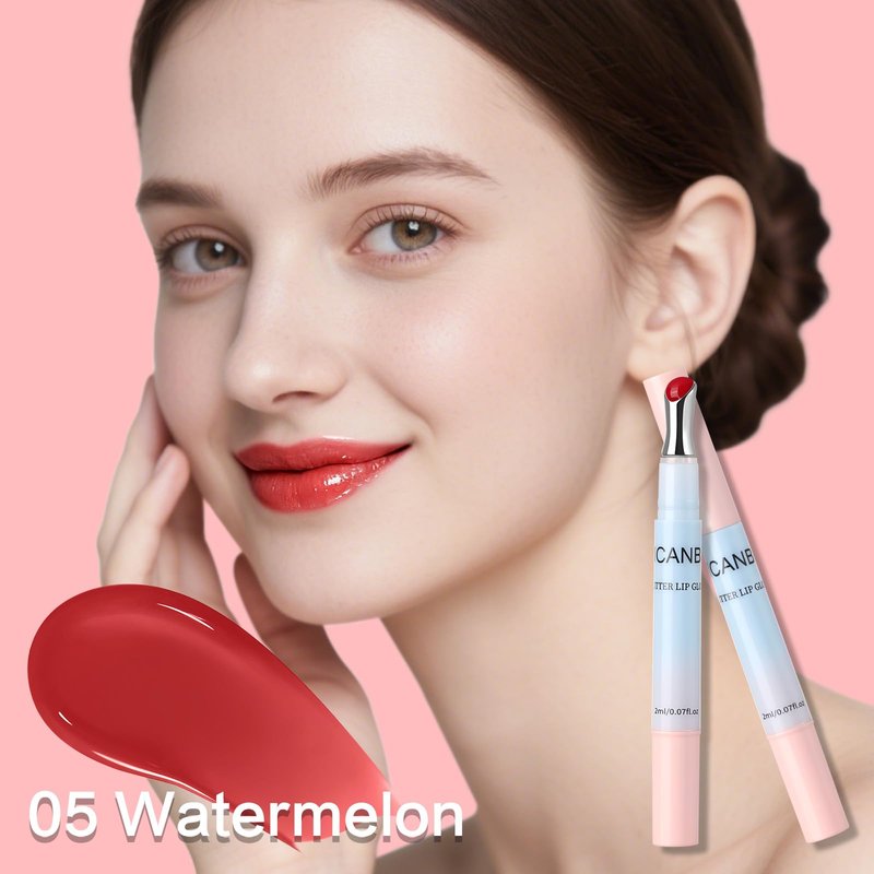 UCANBE Butter Lip Gloss, Hydrating & Moisturizing Lipgloss with Metal Tip, Lightweight, Non-Sticky, Smooth, Nourishing for High-shine Finish(05 Watermelon)