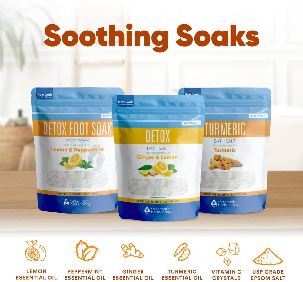 Detox Bath Bundle | 3-Pack Detoxifying Soaks with Epsom Salt & Essential Oils - 2 Lbs Each