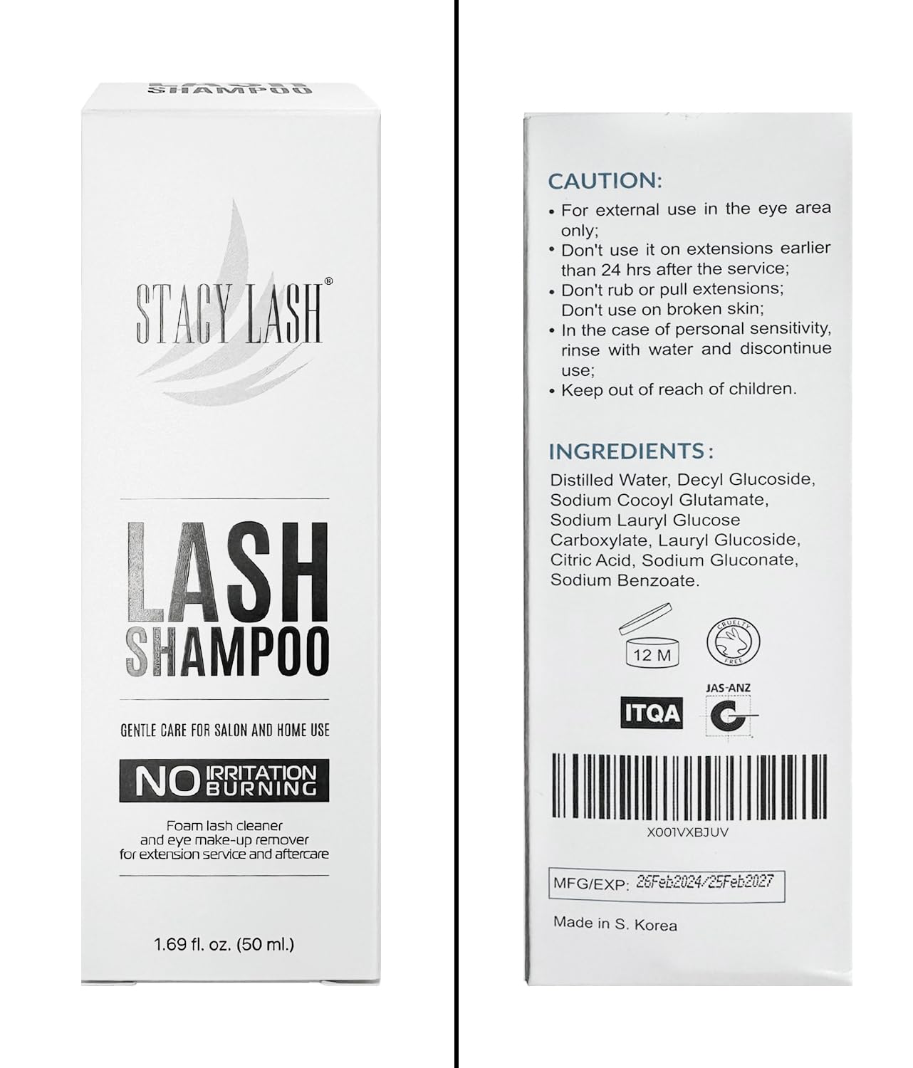 Eyelash Extension Shampoo & Primer Set - 50ml Shampoo | 40ml Foaming Cleanser | Paraben & Sulfate Free