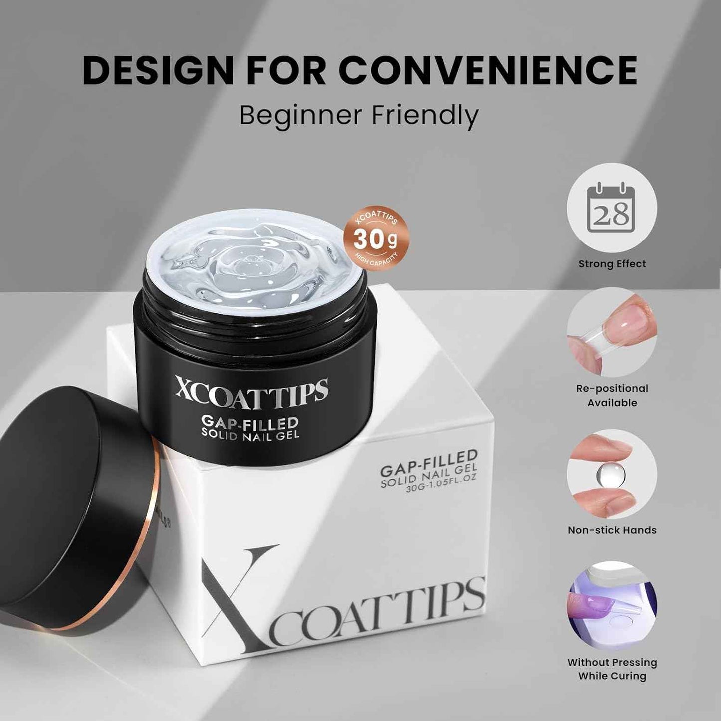 Brighter Pastel French Tip Press-On Nails Set | Gap-Filled Solid Nail Gel | Long Square Style