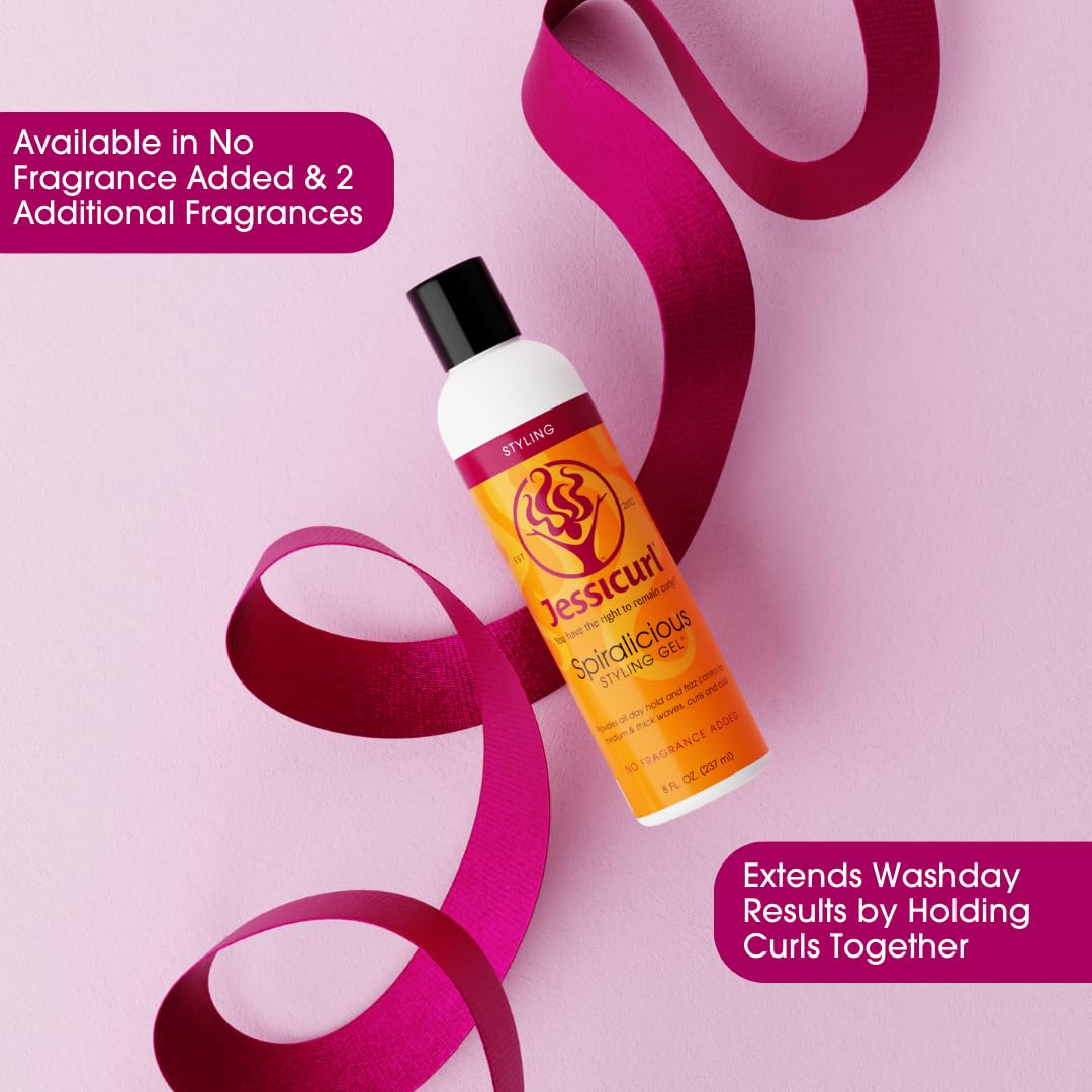 Jessicurl, Spiralicious Gel, Curl Defining, Curly Hair Products, Hair Gel for Curly Hair and Frizz Control, for all hair types