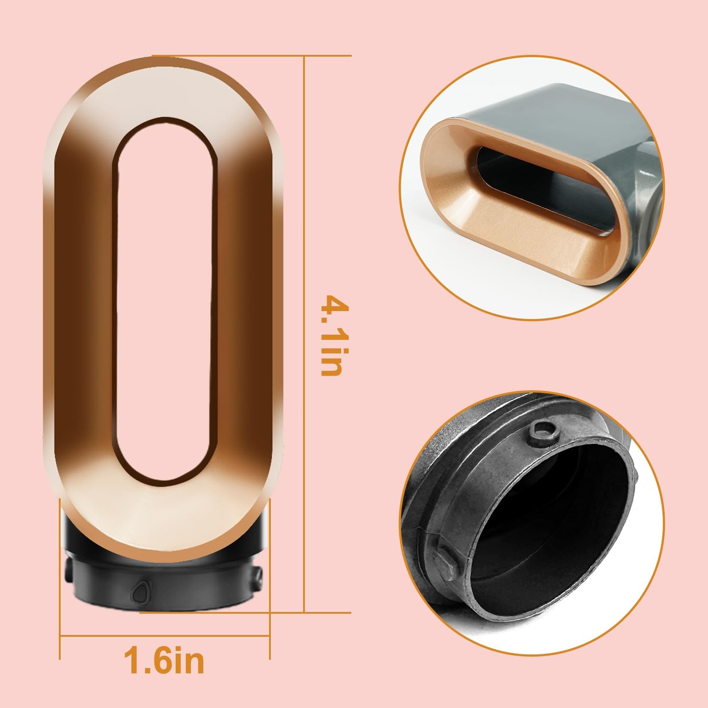 YTCHYYSK Large Round Volumizing Brush and Pre-Styling Dryer Attachment for Dyson Airwrap, Gold