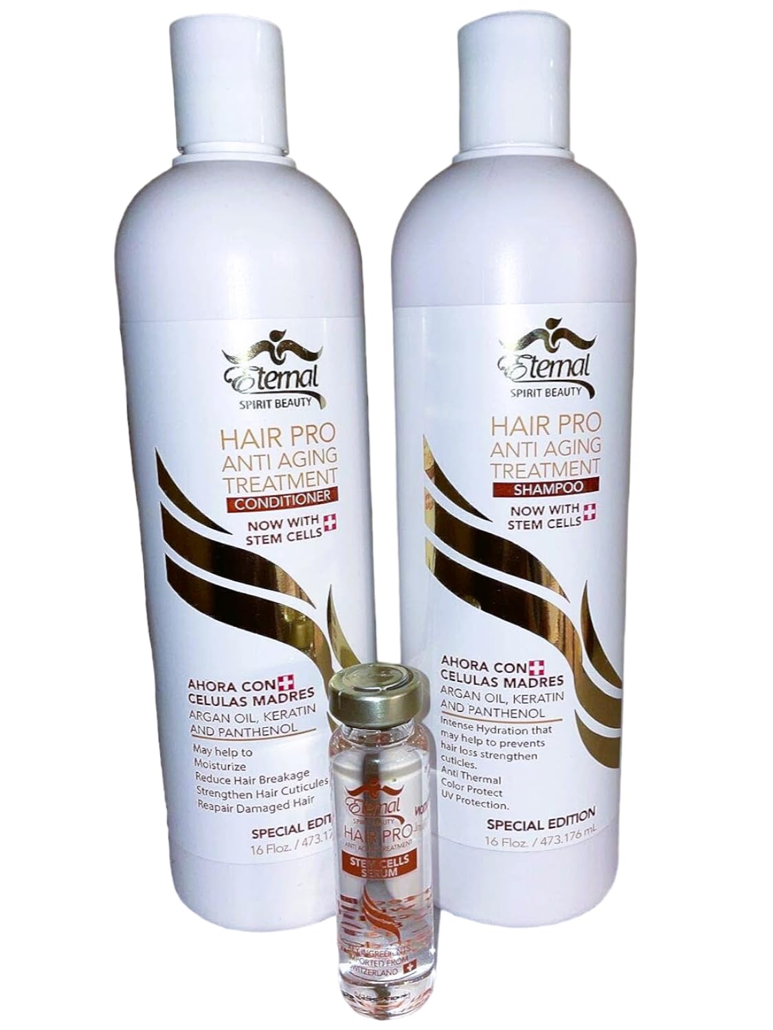 Eternal Hair Pro Anti Aging Treatment Shampoo and Conditioner Stem Cells Serum