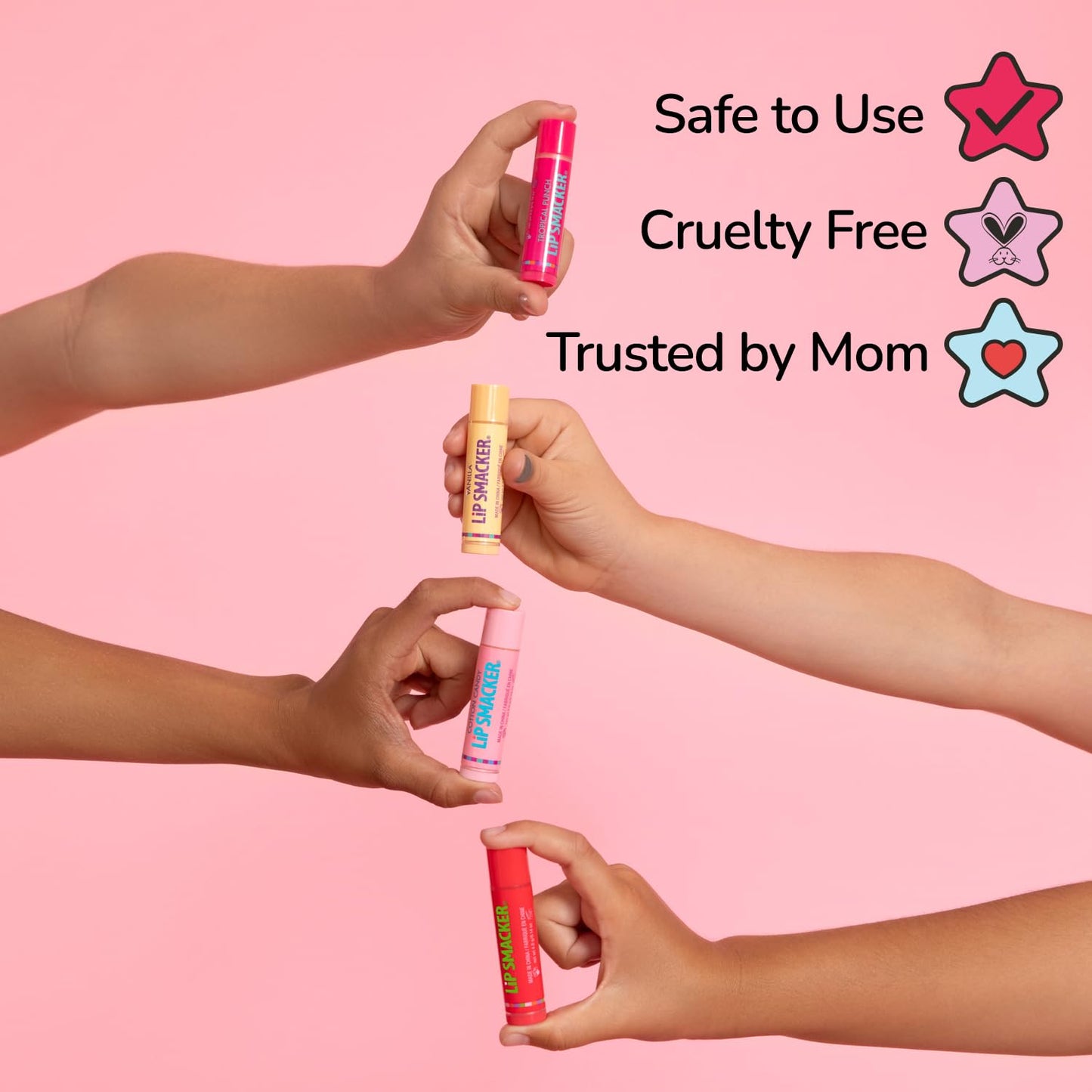 Lip Smacker Squishmallows Lip Balm, Pink Sugar (Suey), Limited Edition Easter Basket Stuffer, Flavored & Scented Lip Balm with Charm, Collectible Spring Gift