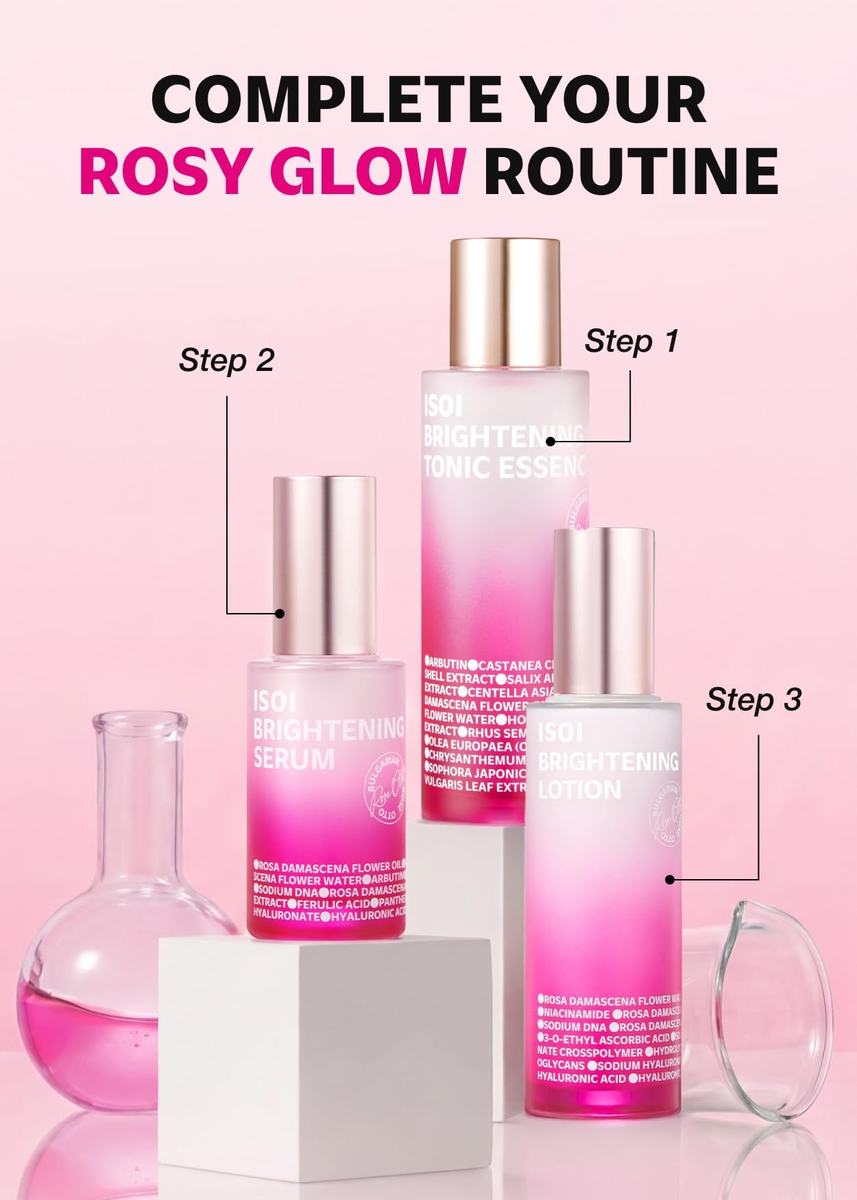 ISOI Rose PDRN Serum with Bulgarian Rose Oil, Radiance Face Serum