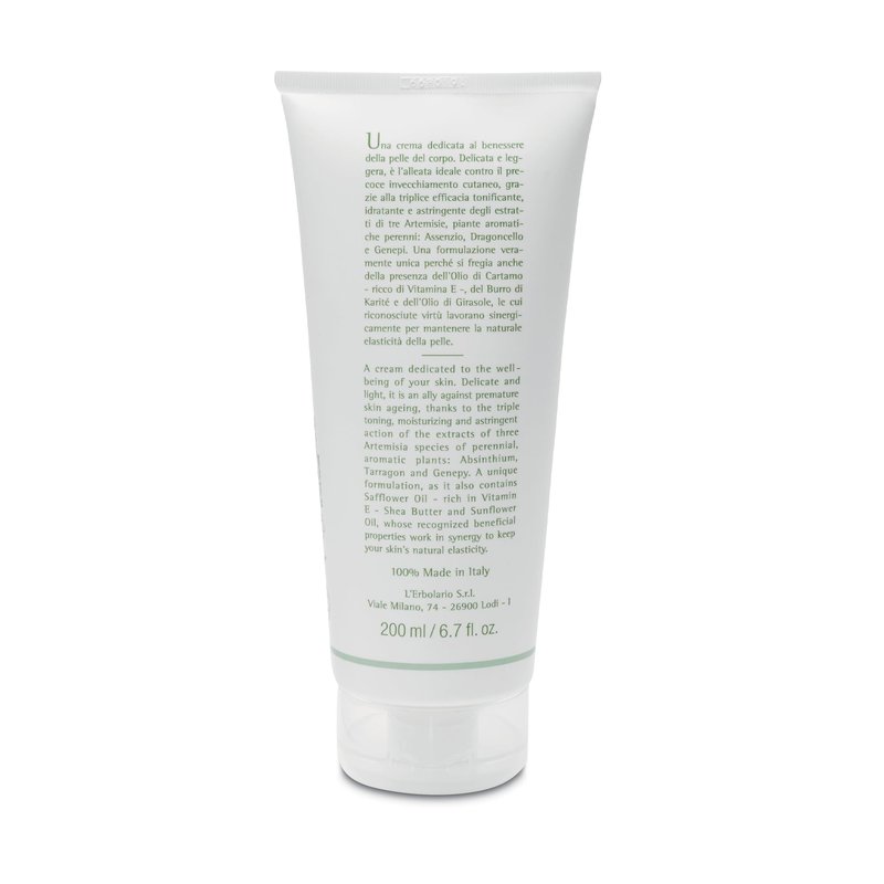 L’Erbolario Body Cream – Moisturizing Body Butter for All Skin Types – Revitalizing and Firming Skin Care with Herbal Notes - Absinthium – 6.7 oz