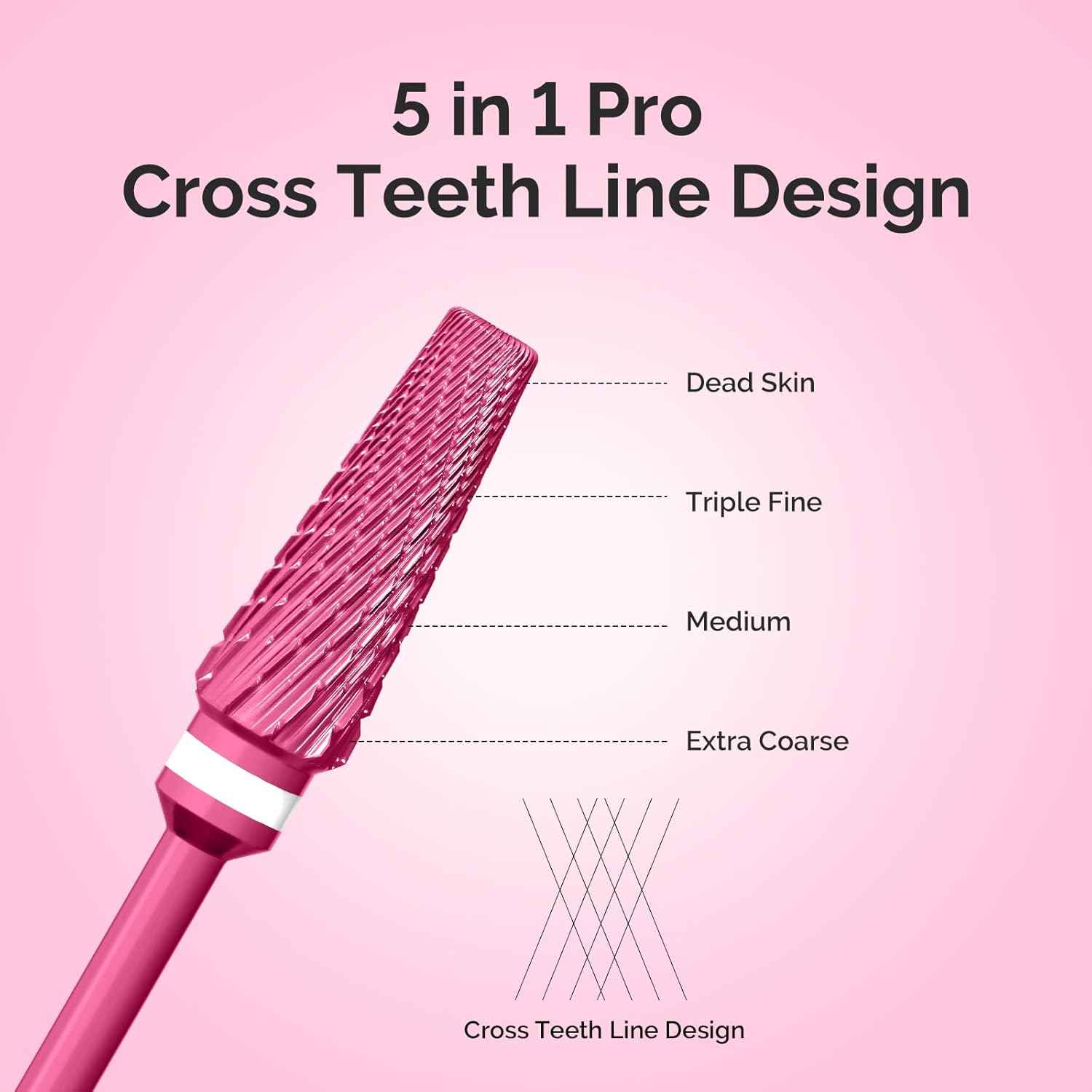 Professional 5-in-1 Nail Drill Bits Set for Acrylic & Gel Nails - MelodySusie