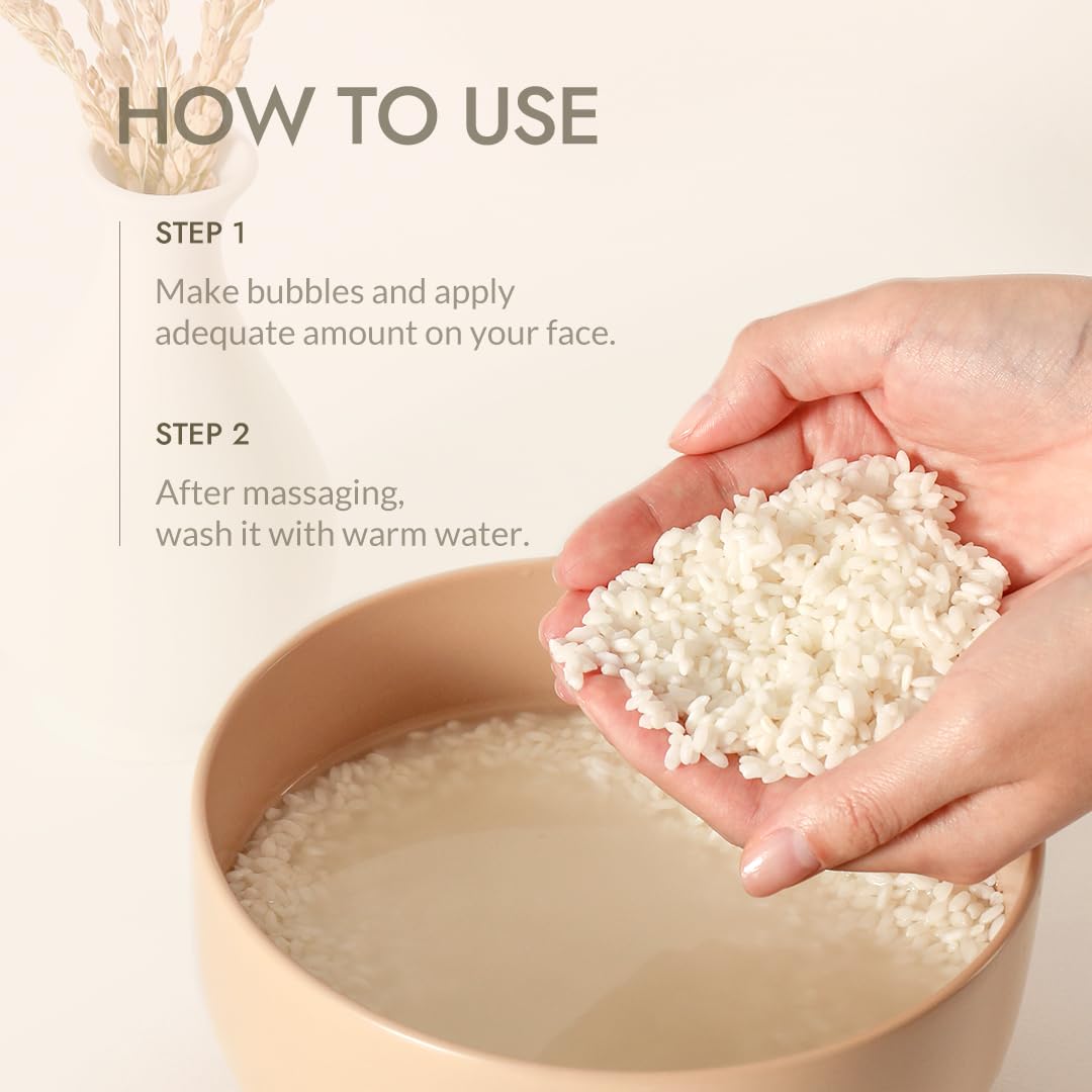 MIZON Rice Real Cleansing Foam Remove Dead Skin Hydrating Soothing Moisturizing Tone Correction Korean Skincare (150ml 5.07 fl oz) (Pack of 2)