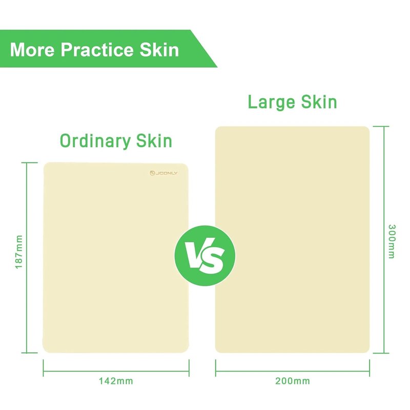 Professional Tattoo Practice Skin - 3mm Thick Medical Silicone, 12"x8" Double-Sided, Realistic Texture, 5PCS with Luxury Gift Box