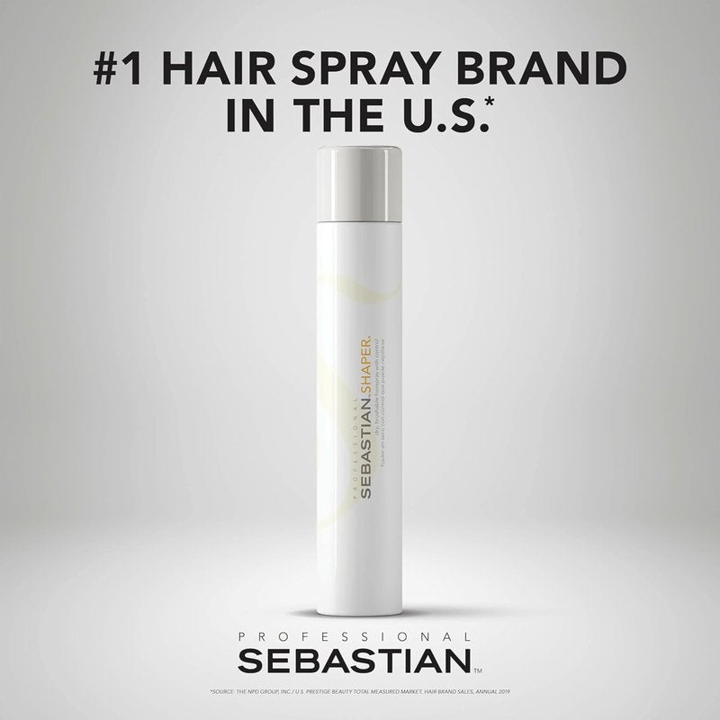 Sebastian Professional Shaper, Classic 80% VOC, Humidity-Resistant, Medium to Strong Hold, 24-Hour Control, Travel Size, Mini Hairspray, 1.5oz