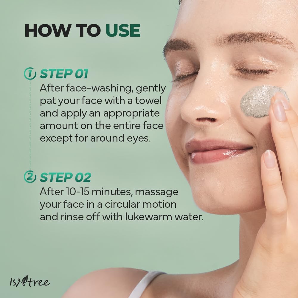 IsNtree Mugwort Calming Clay Mask - Deep Pore Cleansing & Sebum Control | Soothing Wash-Off Mask for Sensitive Skin | 100ml