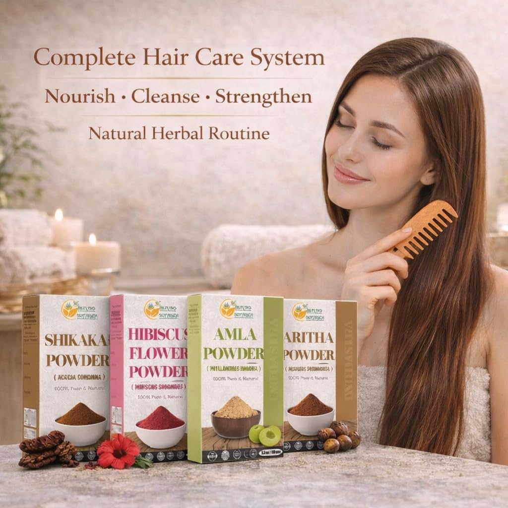 Herbs Botanica Herbal Hair Mask Combo Brahmi, Reetha (Aritha), Shikakai, Hibiscus, Amla Powder 5.3 oz Each Total 1.65lbs For Hair Growth, Scalp Health
