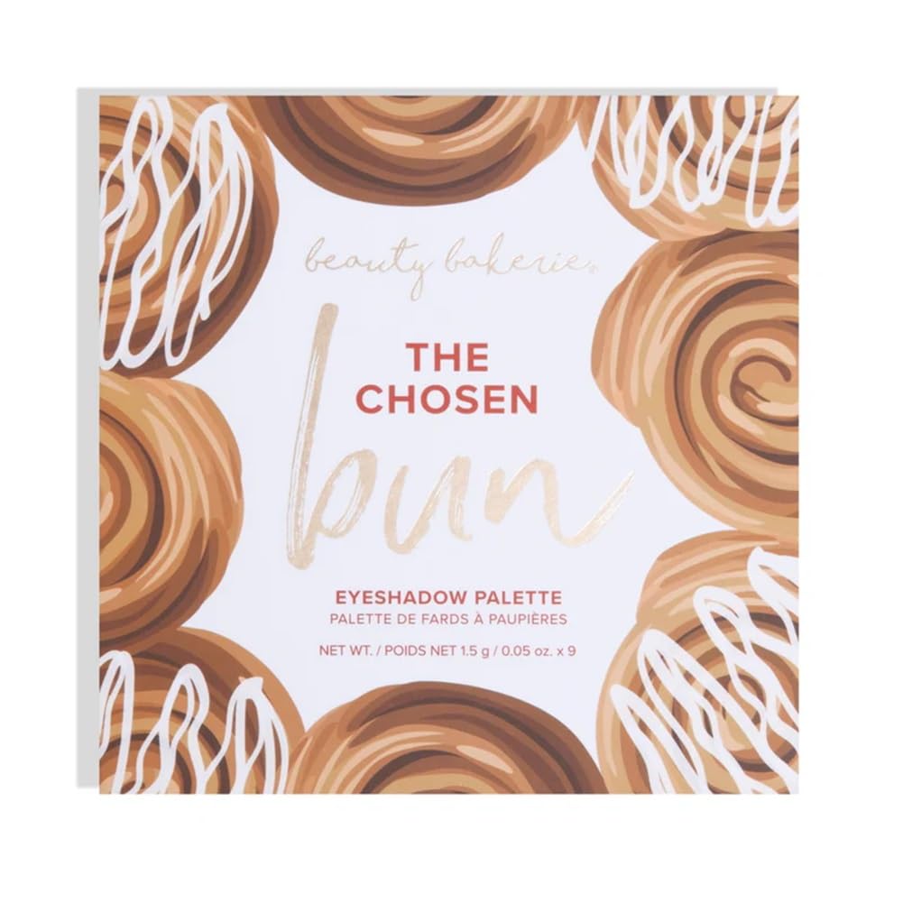 Beauty Bakerie Cosmetics Highly Pigmented Eye Shadow Makeup Palette, Sparkly/Glitter/Shimmer/Metallic/Matte Eyeshadow Look, Vegan, Cruelty-Free, Paraben-Free, 9 Shades, The Chosen Bun