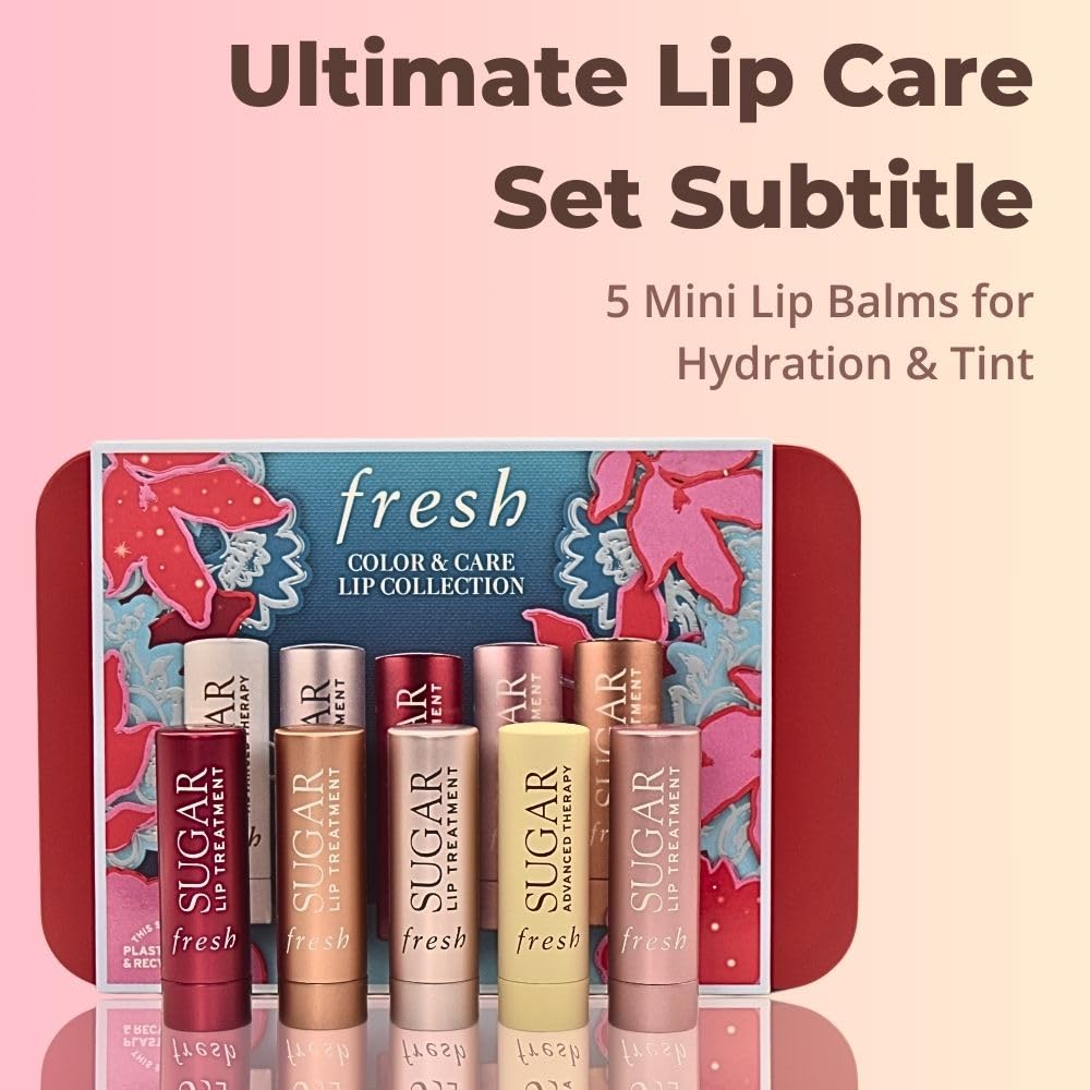 Fresh Mini Color and Care Lip Collection Holiday Gift Set - Advanced Therapy, Rose, Icon, Petal, Honey