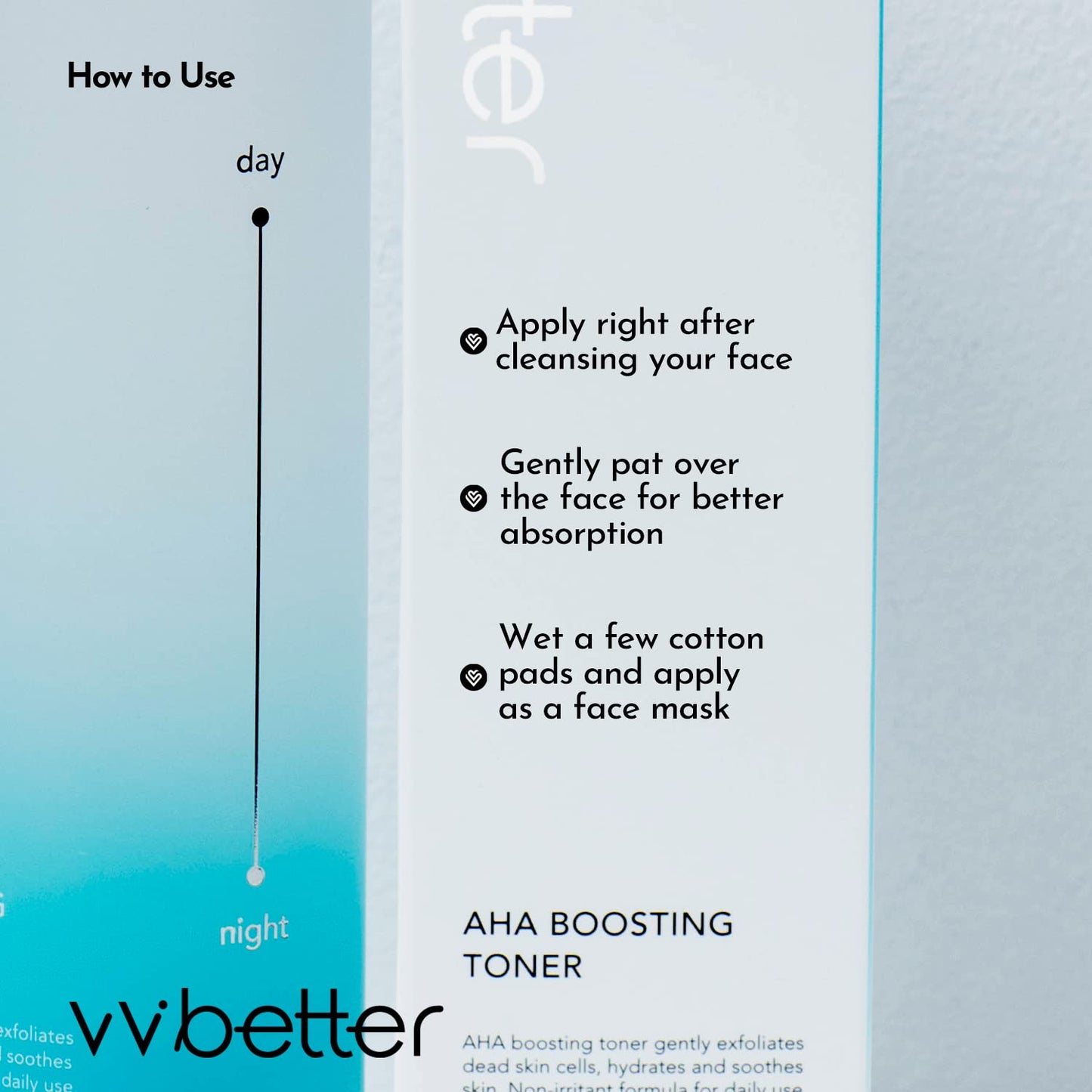 VVBETTER Facial AHA BHA Toner, Mild Exfoliation, Hydration and Soothing, Korean Toner, Smooth Skin, Alcohol-Free - 6.76 Fl.Ounce