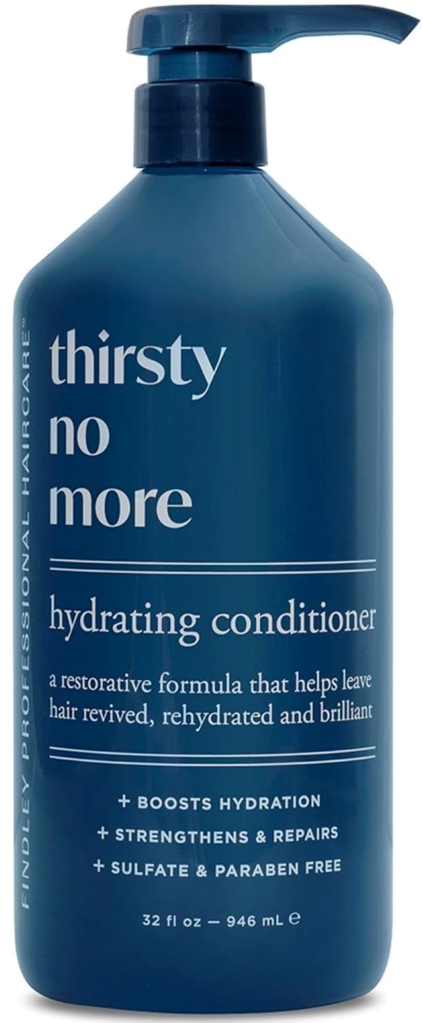 Findley Thirsty No More Hydrating Conditioner with Coconut Oil & Silk Protein - Moisturize & Prevent Breakage | Strengthen Damaged Hair (32 ounces)