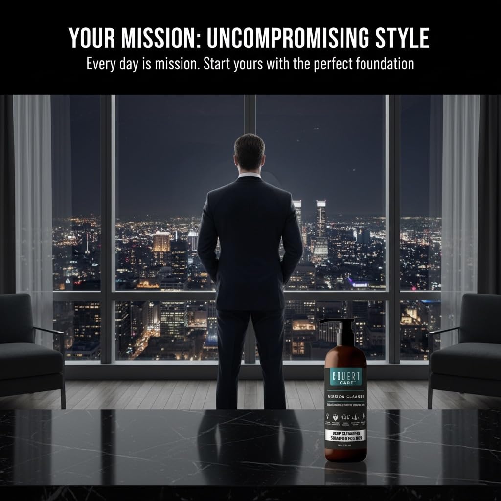 Covert Care Men’s Thickening Shampoo for Thinning Hair – Strengthens Hair, Boosts Volume, Nourishes Scalp, and Activates Roots for Fuller, Stronger-Looking Hair