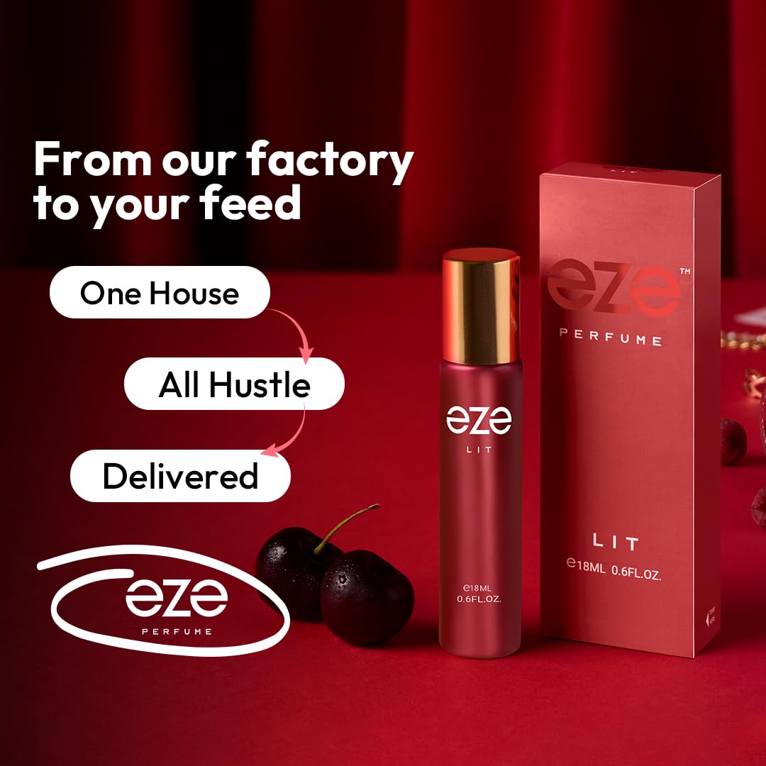 Eze LIT Perfume for Women 0.6 Oz EDP Raspberry Jasmine Musk Vanilla Cherry
