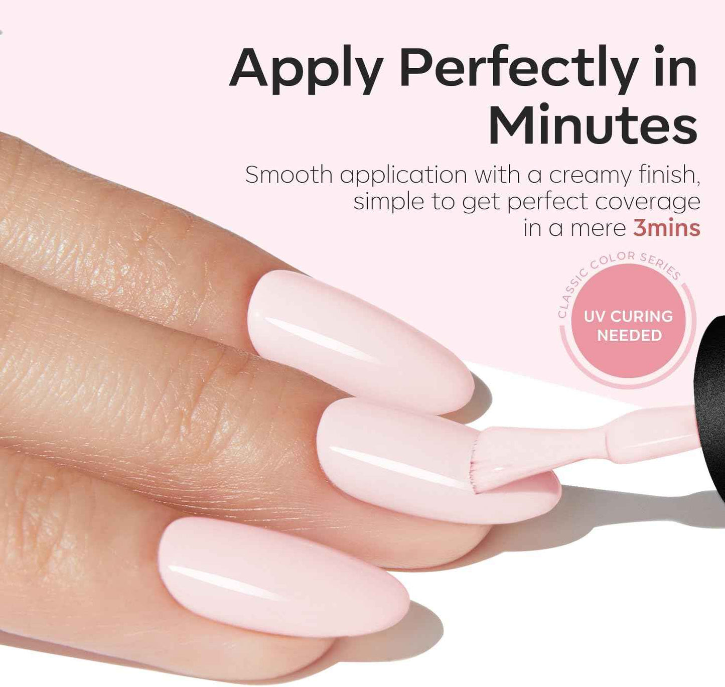 Baby Pink Gel Nail Polish 15ML - Modelones with UV LED Nail Lamp Included