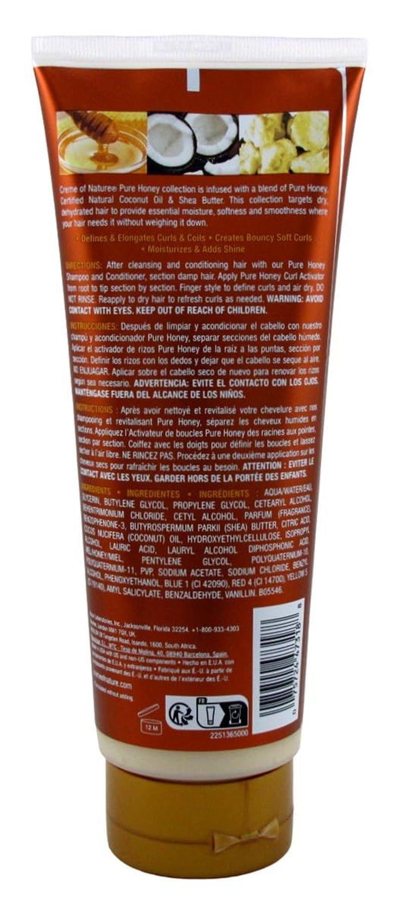 Creme Of Nature Pure Honey Curl Activator 10.5 Ounce Tube (310ml) (2 Pack)