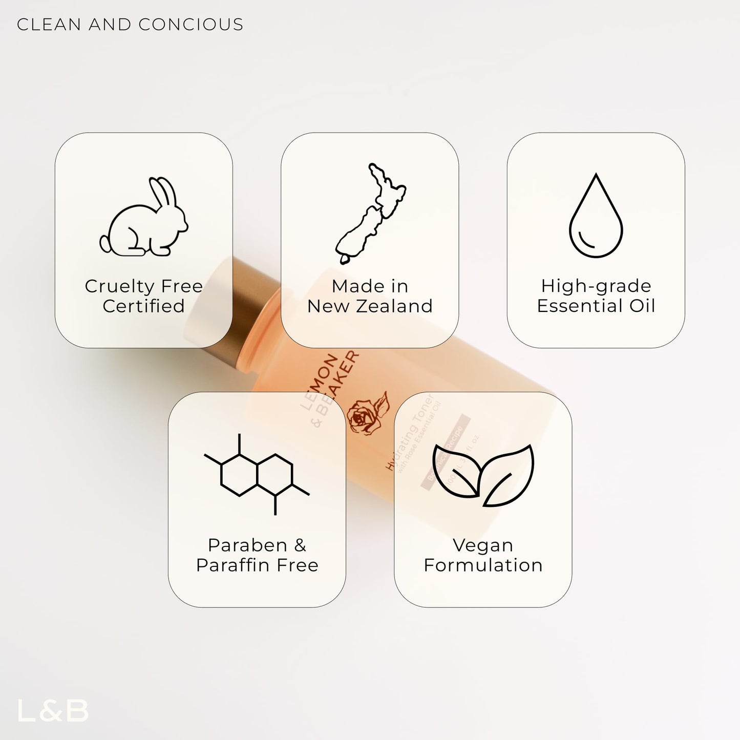 Lemon & Beaker Pore-Reducing Toner - Alcohol-Free, Vegan Face Toner for Soothing & Hydrating Skin, Minimizes Large Pores, 3.5 fl oz, Made in New Zealand