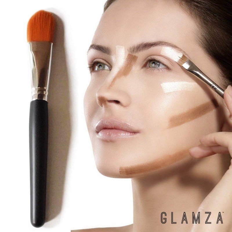 Glamza Full Coverage Makeup Set - 2x Foundations, Primer Gel & Brush | Complete Face Kit for Women