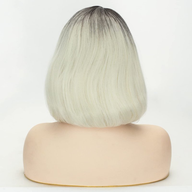Short Curly Ombre Blonde Wig - Synthetic Bob for Halloween & Cosplay