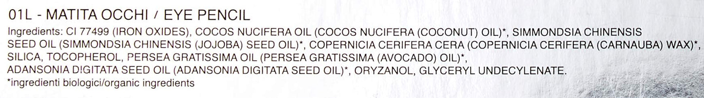 PuroBIO Certified ORGANIC High-pigmented and Long-Lasting Extra Black Eyeliner. Made with Coconut, Jojoba, Avocado, Baobab Oil, Vitamin E. ORGANIC.VEGAN. CRUELTY-FREE.NICKEL TESTED, MADE IN ITALY