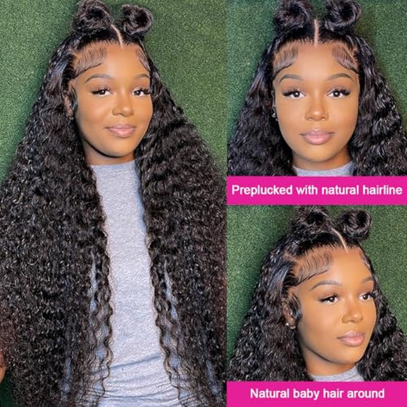18 Inch Deep Wave Frontal 13x4 HD Transparent Lace Frontal 100% Raw Virgin Human Hair Free Part Lace Closure Natural Black Color