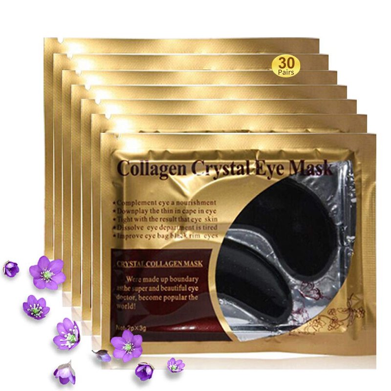 Under Eye Patches, 30 Pairs Gold Eye Mask, Eye Gel Pads With Collagen Treatment for Reducing Dark Circles, Lighten Wrinkles Anti-Aging Moisturizing, Fine Lines Eye Bags Puffiness for Women Men