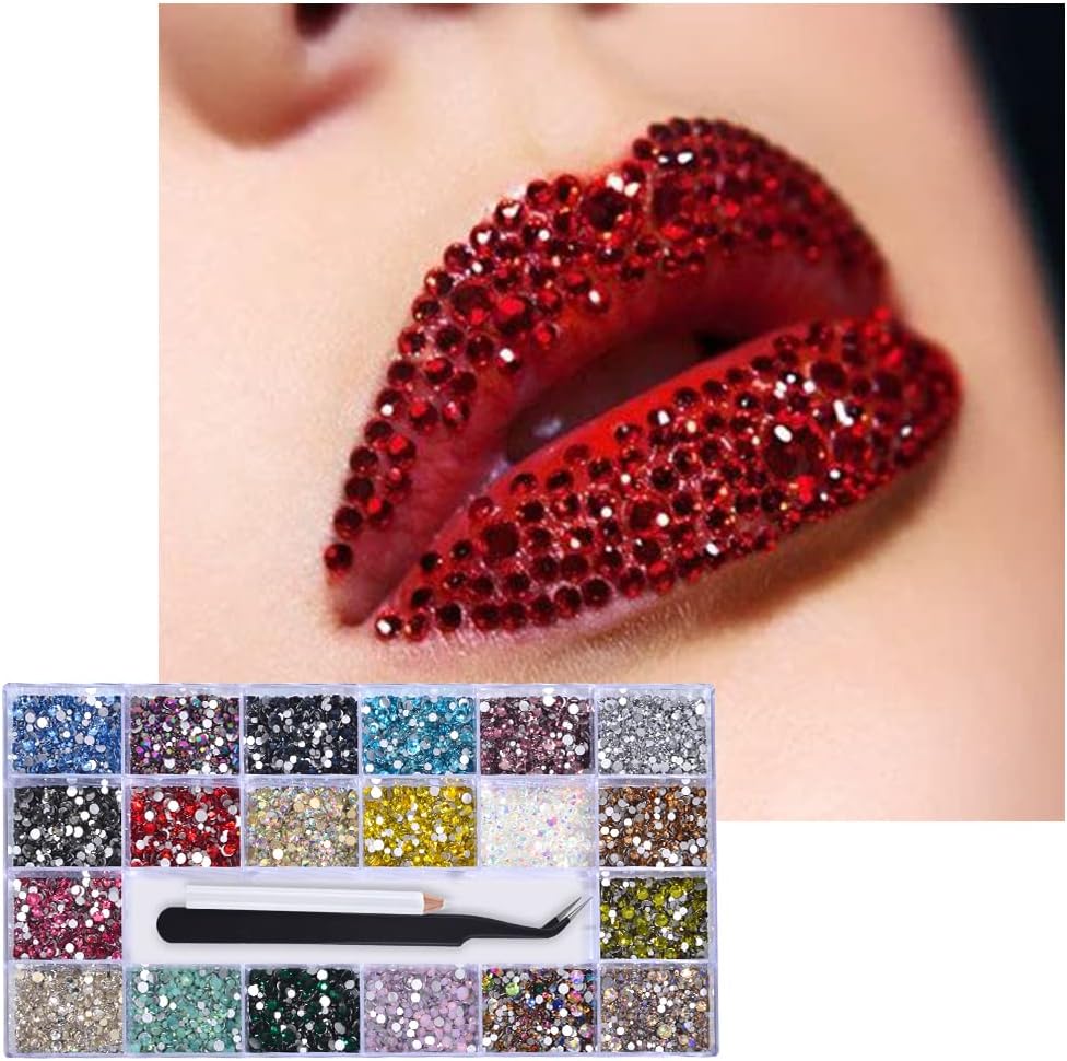 14400 Pcs Multi-Colored Nail Art Rhinestones & Glass Crystals Set with Picker