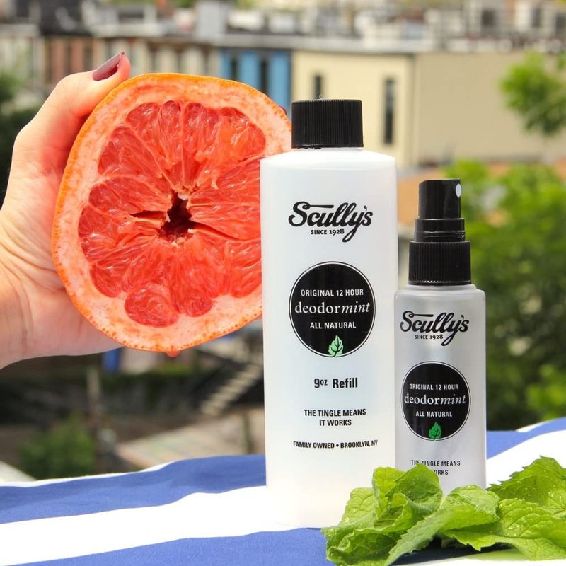 Scully’s Deodormint Natural Deodorant Refill (9oz) - Aluminum-Free, Non-Toxic Deodorant for Women, Men & Kids - 12 Hour Protection, No Chemicals, No Stains - USA Made (Grapefruit & Mint Refill)