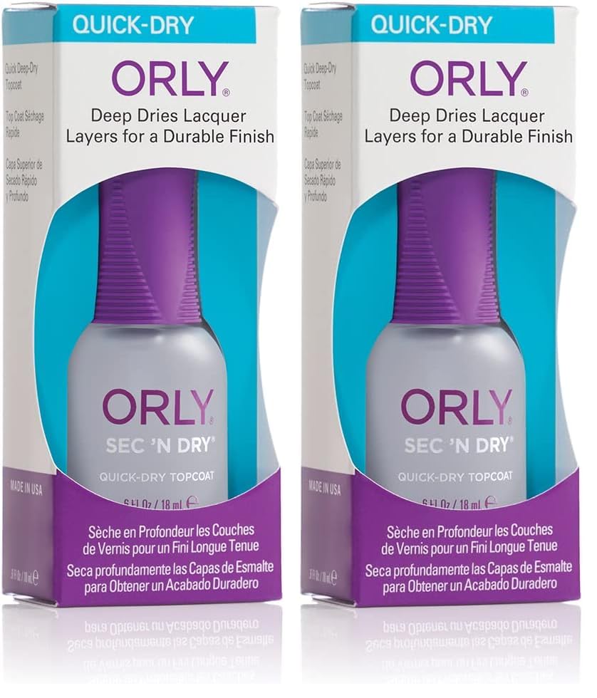 Orly Sec'n Dry Nail Dryer - Fast-Drying Formula, 0.6 oz (Pack of 2)