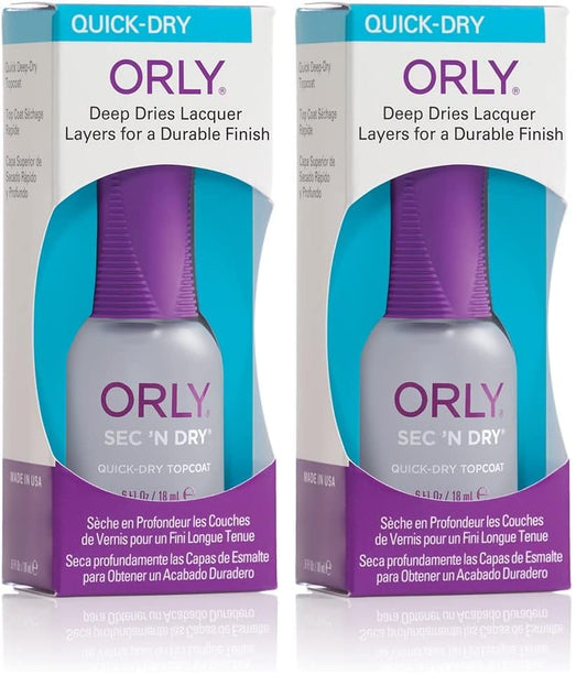 Orly Sec'n Dry Nail Dryer - Fast-Drying Formula, 0.6 oz (Pack of 2)