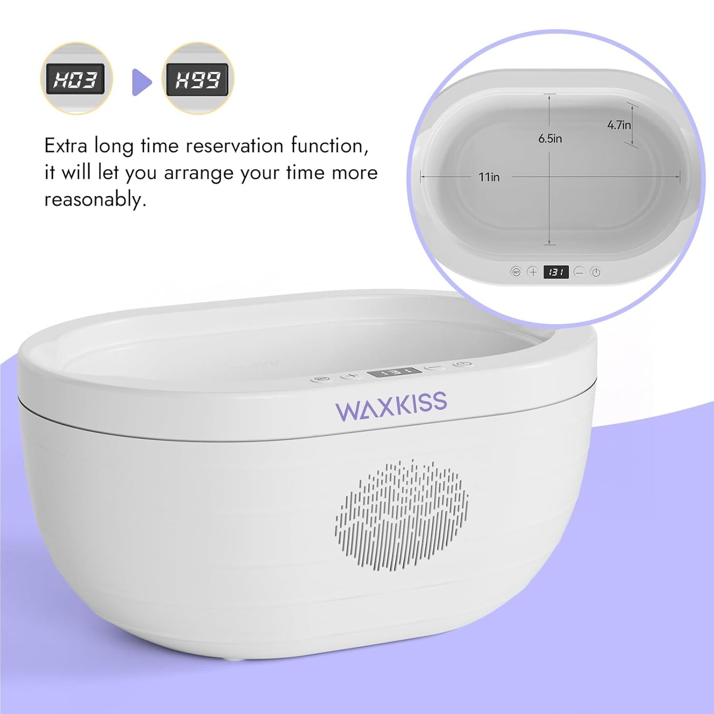 Paraffin Wax Machine Kit for Hands & Feet - 3000ml Heated Bath with Refills (White)