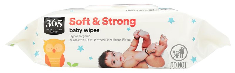 365 by Whole Foods Market, Soft & Strong Disposable Baby Wipes, Fragrance-Free, 100 Count