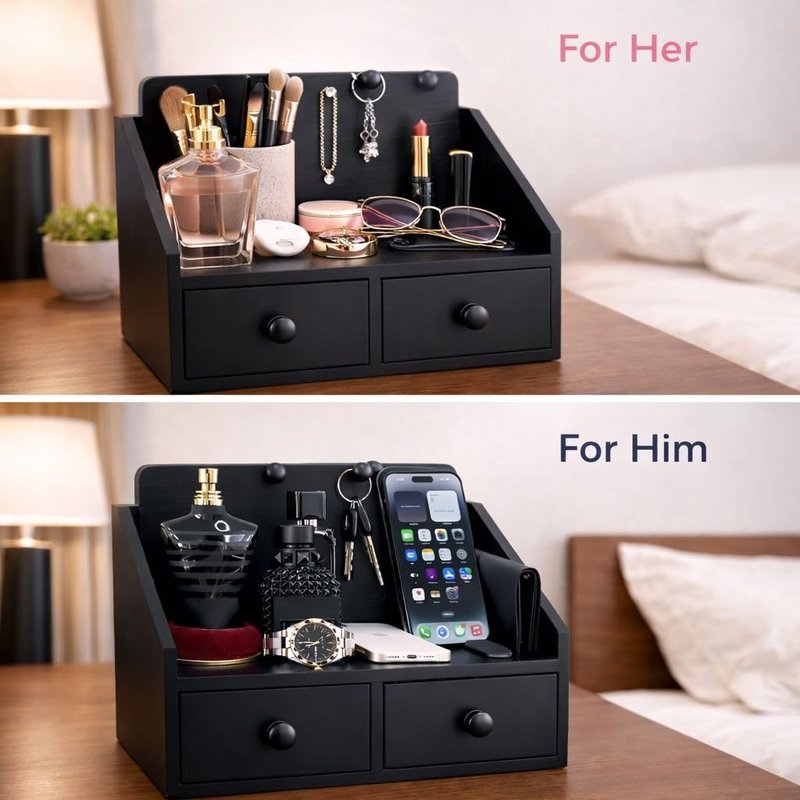 NOBLEHAUS Mens Organizer,Cologne Organizer for Men with Drawer,Perfume Organizer,Cologne Stand,Perfume Stand,Bathroom Countertop Storage,Shelf for Dresser,Mens Bedroom Gift