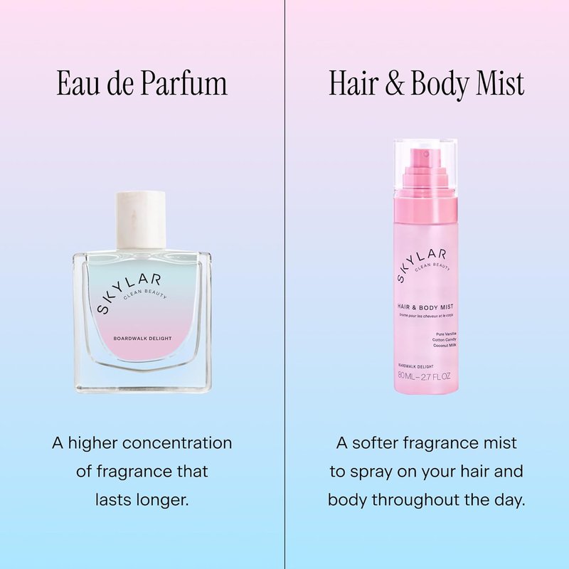 Skylar Hair Perfume & Body Mist | Sweet Cotton Candy & Vanilla Coconut | Hypoallergenic, Vegan, 80mL