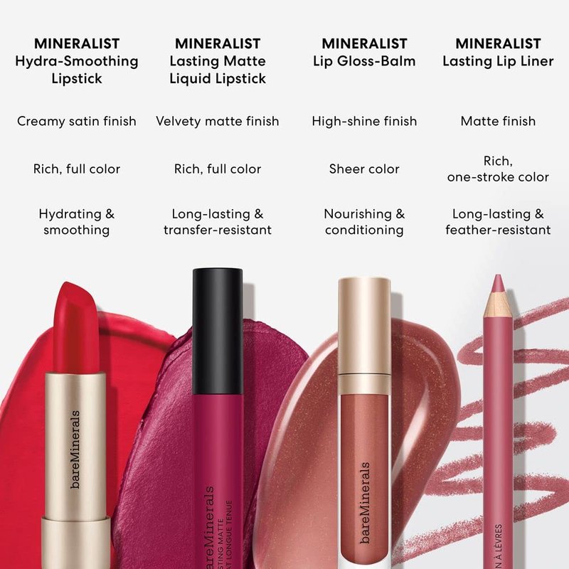 bareMinerals Mineralist Lasting Matte Liquid Lipstick for Women, Velvet Matte Finish, All-Day Wear, Weightless, Non-Drying Formula, Talc-Free Lipstick, Vegan, Cruelty-Free & Dermatologist-Tested