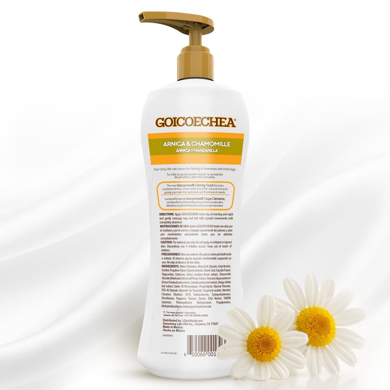 Goicoechea Arnica & Chamomile Body Lotion | Soothes Tired Legs; Hydrates & Refreshes Skin; Non-Greasy Daily Formula; Varicose Veins Cream; Improves Appearance of Varicose Veins, 13.5 Oz, 3-Pack