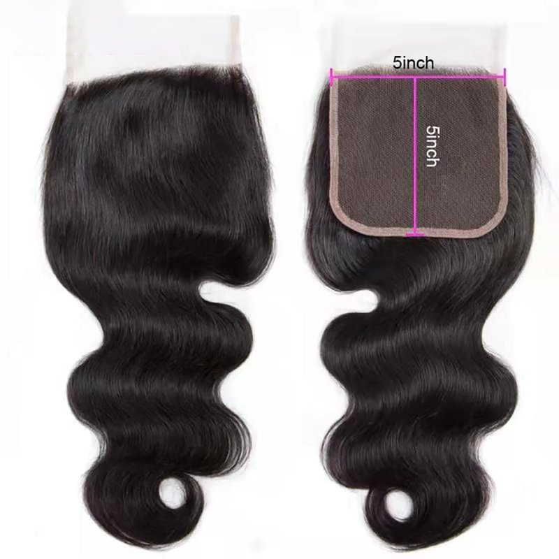 OLFORY 5X5 HD Lace Closure Human Hair 5X5 Lace Closure Free Part Body Wave Closure 12A Brazilian Virgin Human Hair Body Wave Closure Top Swiss Lace Closure