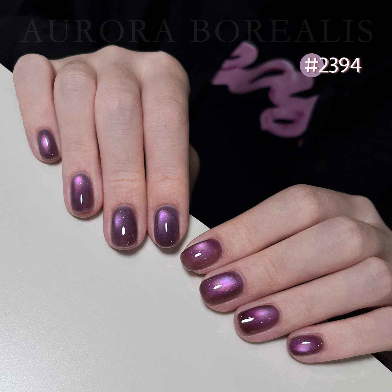 Cat Eye Gel Nail Polish Set with Glitter & Matte Top Coat - 6 Colors