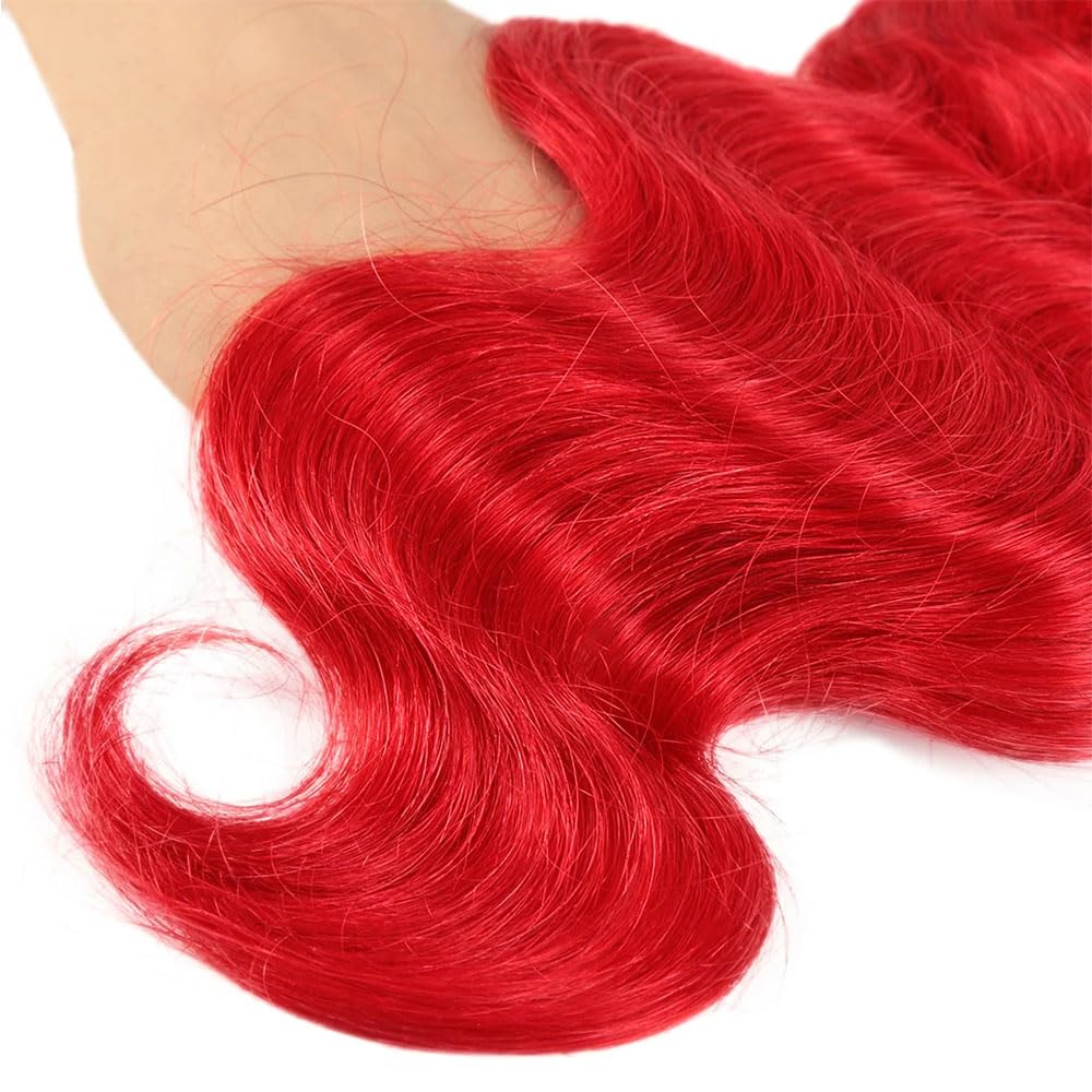 Red Bundles Human Hair Burgundy Body Wave 3 Bundles 12 14 16 Inch Unprocessed Virgin Remy Wine Red Body Wave Bundle Human Hair Extensions