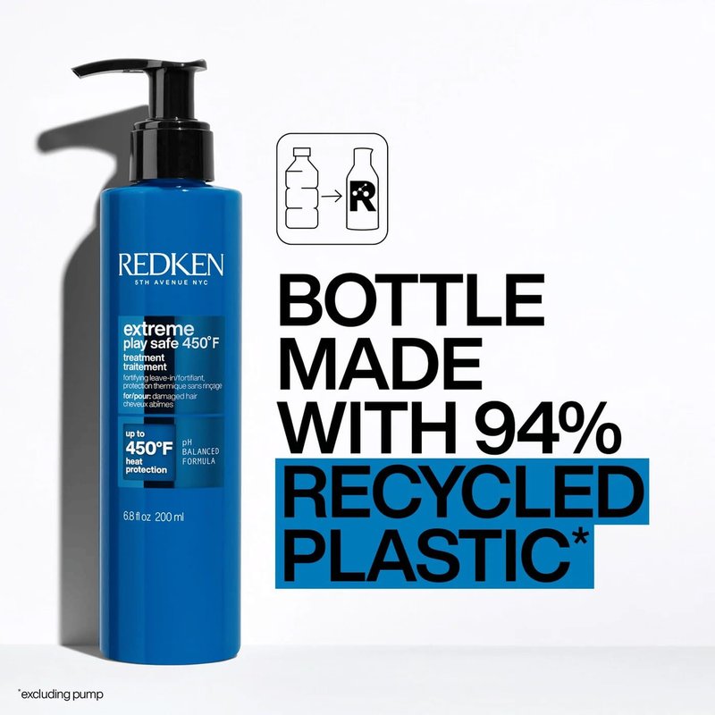 Redken Extreme Play Safe Heat Protectant Spray & Leave In Conditioner| For All Hair Types | Helps Reduce The Appearance of Split Ends | With Tourmaline | 6.8 Fl Oz